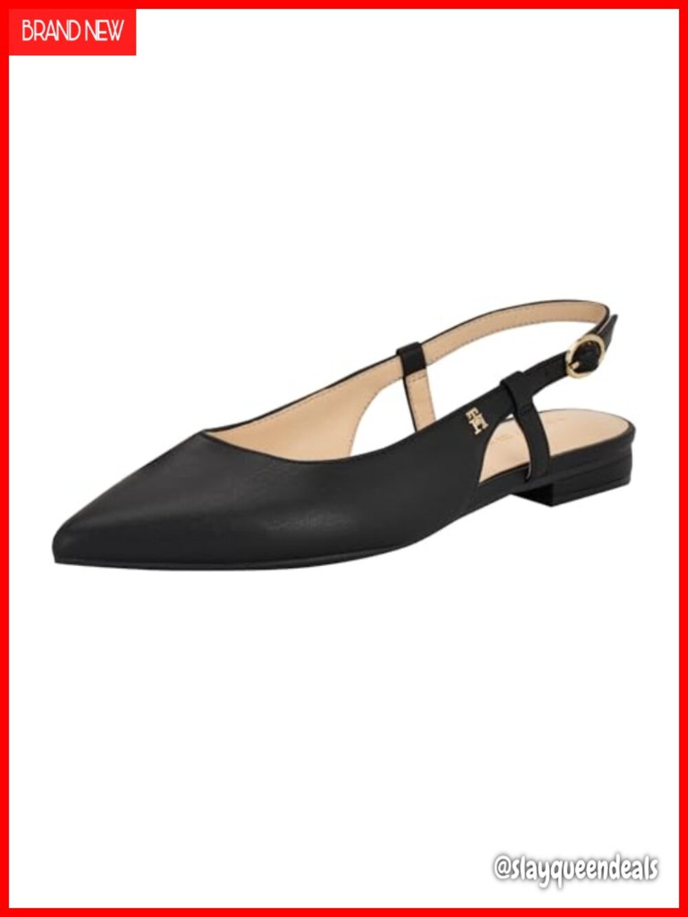 Slingback Pointed Toe Flats Pull-On Block Heel Party Evening